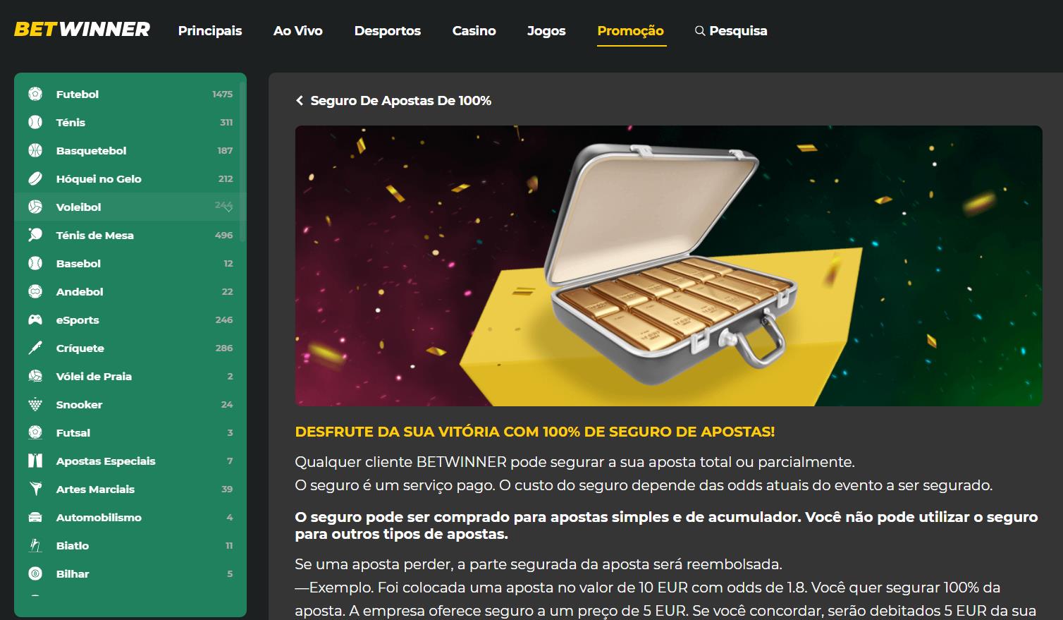 Seguro de Apostas a 100%: Proteja suas Apostas na Betwinner