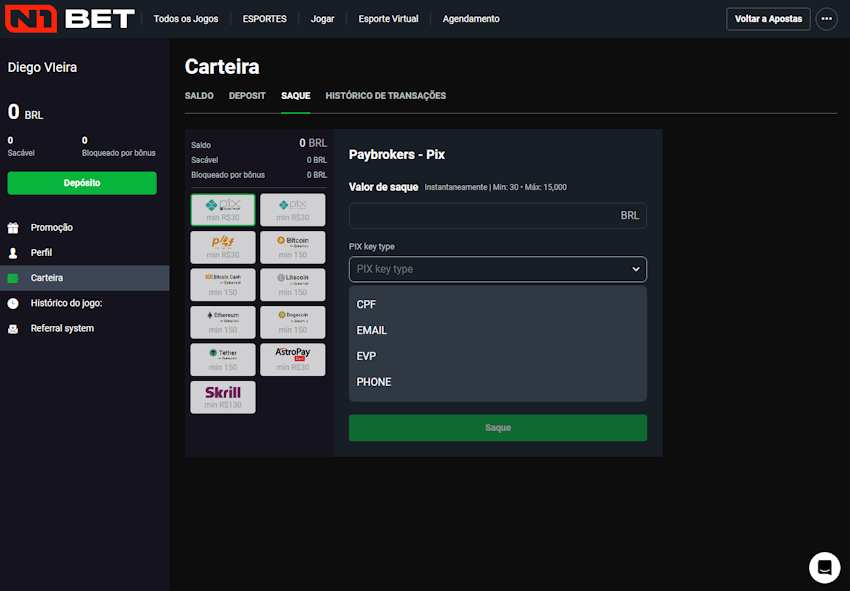 Como faz para sacar com a casa de apostas N1Bet 1 Como faz para sacar com a casa de apostas N1Bet 1