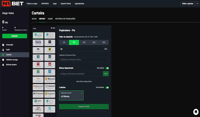 Como fazer um depósito na N1Bet para apostar e jogar Como fazer um depósito na N1Bet para apostar e jogar